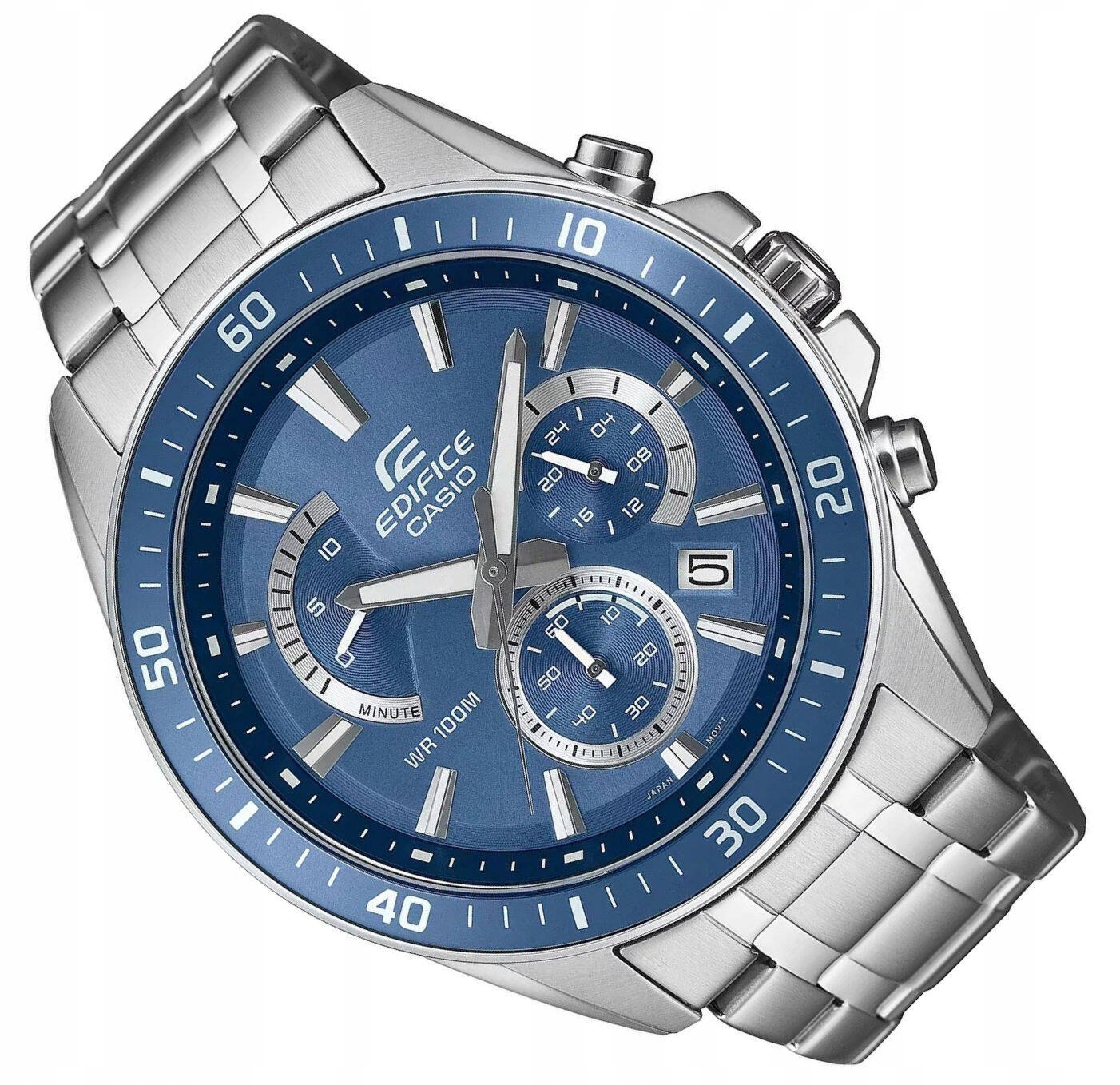 Ocelové Vodotěsné Hodinky Casio S Chronografem EFR-552D-2AVUEF