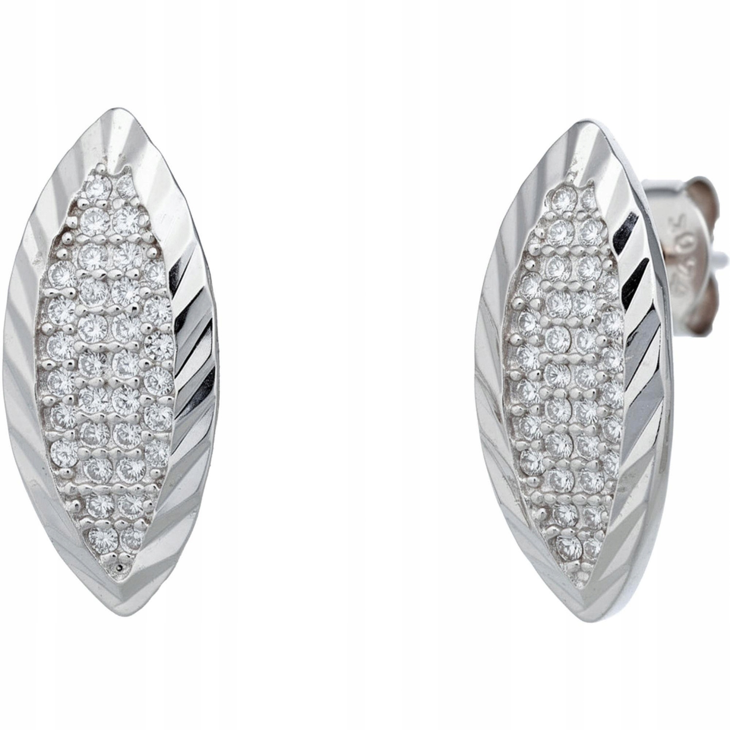 Dámské Náušnice Harf stříbro 925 lístek