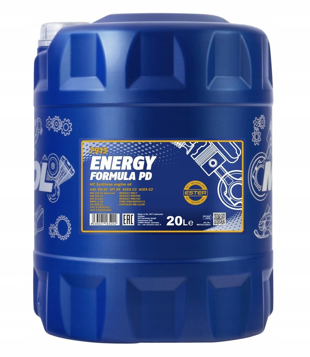 MANNOL 5W40 20L. ENERGY FORMULA PD