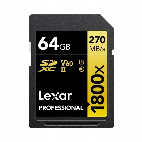 Lexar SDXC 64GB Professional 1800x UHS-II U3 ( 180/270 MB/s )