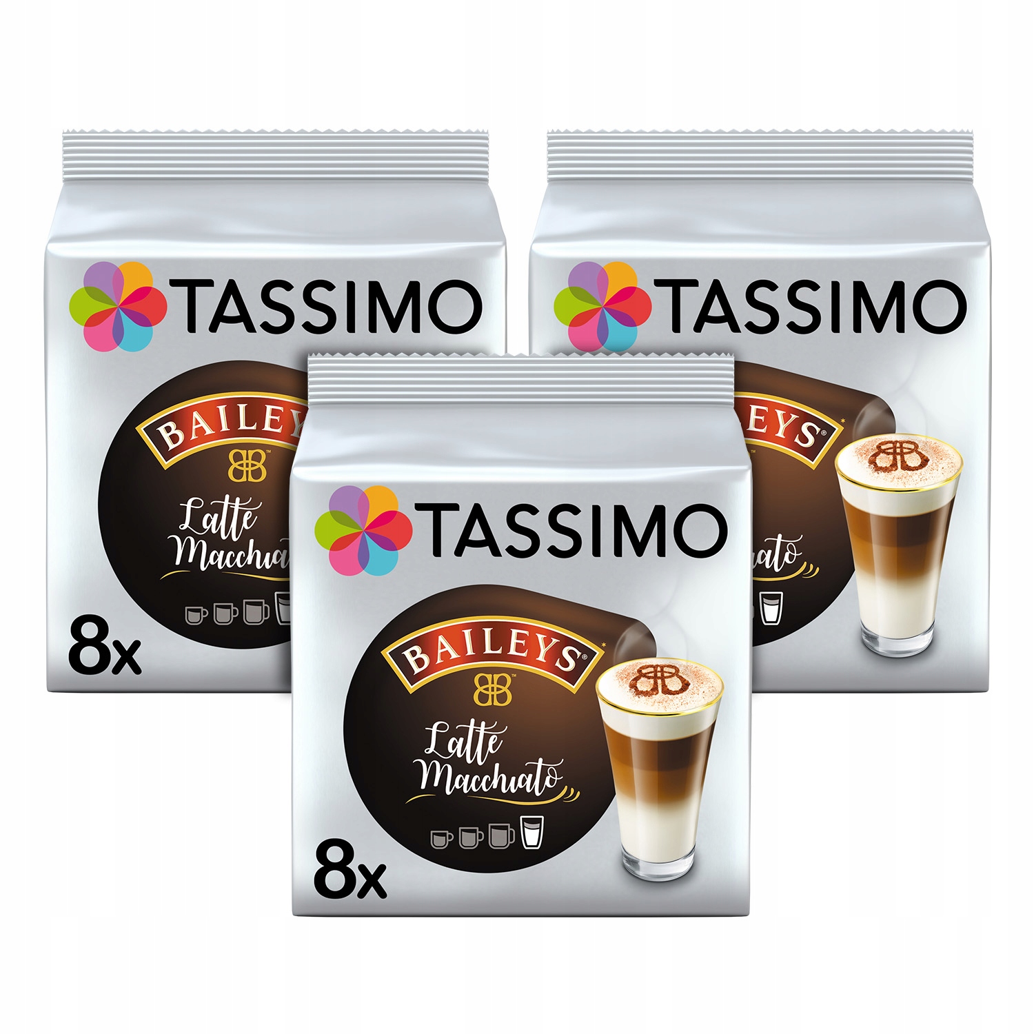 Kapsułki Tassimo Latte Macchiato Baileys 3 opakowania [24 kawy]