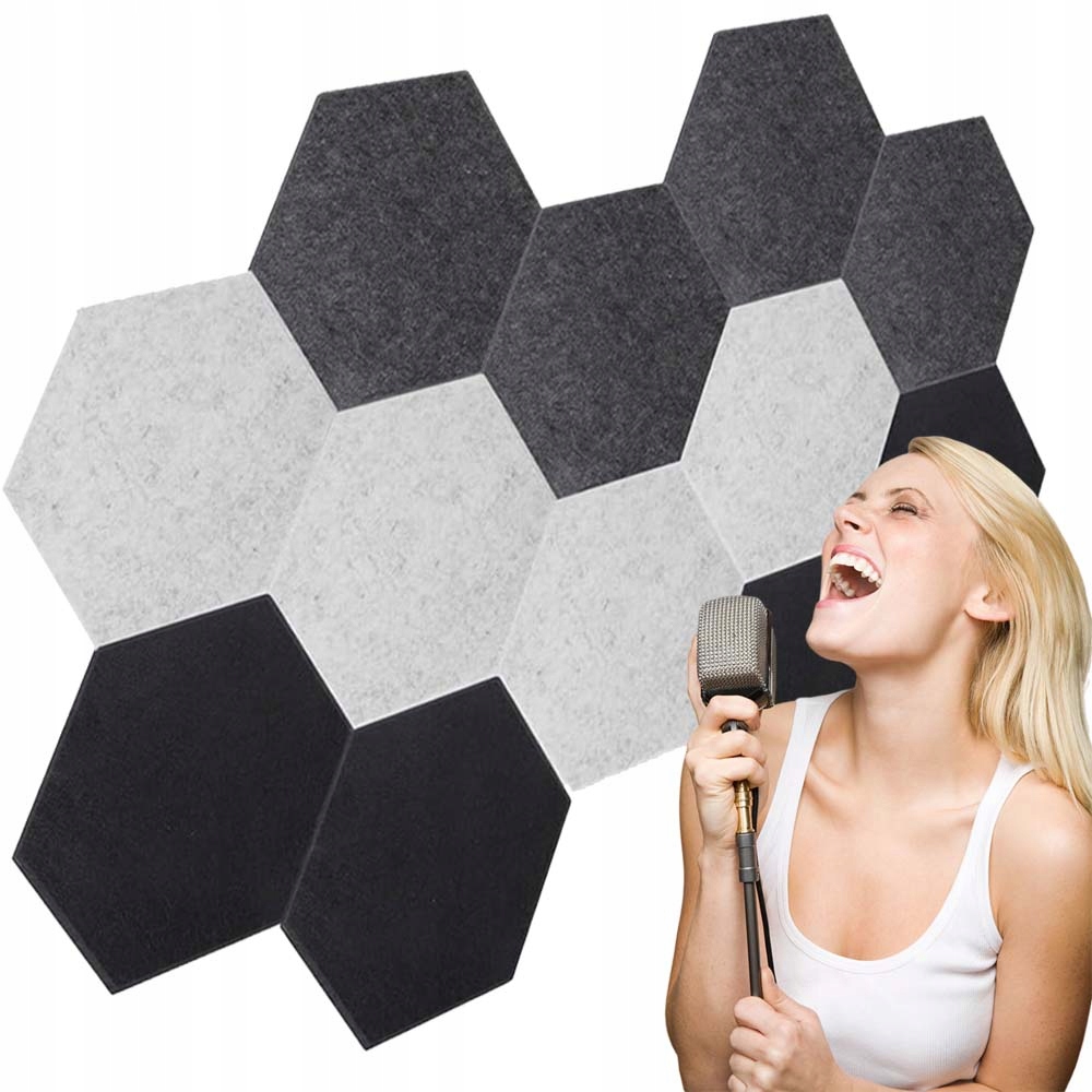 3D Plstěné Stěnové Panely Hexagon, Samolepící Akustická Opěrka Hlavy, Soft
