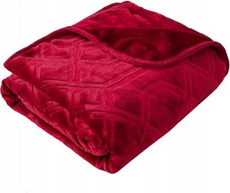 Akrylová deka 200x220 Vito bordó s geometrickým vzorem, přehoz