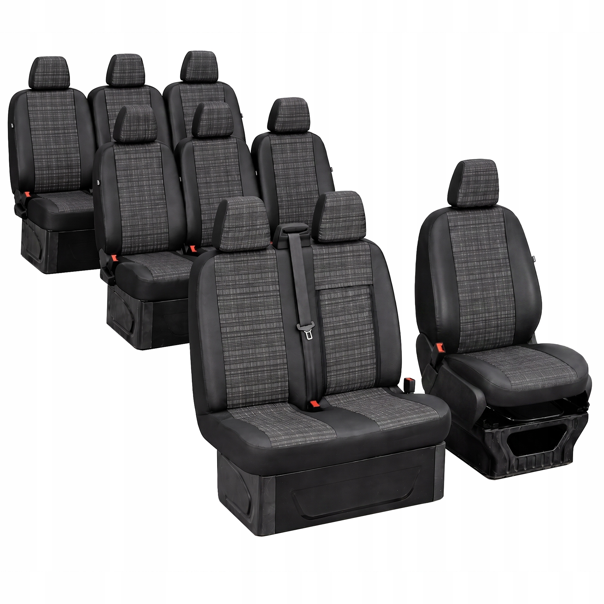 Silné Odměrné Potahy Na Sedadla Bus Ford Transit VII 9 m (2014-2018)