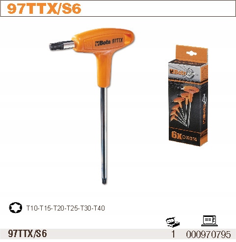KOMPLET KLUCZY TRZPIENIOWO-KĄTOWYCH 97TTX/S6 BETA Marka Beta