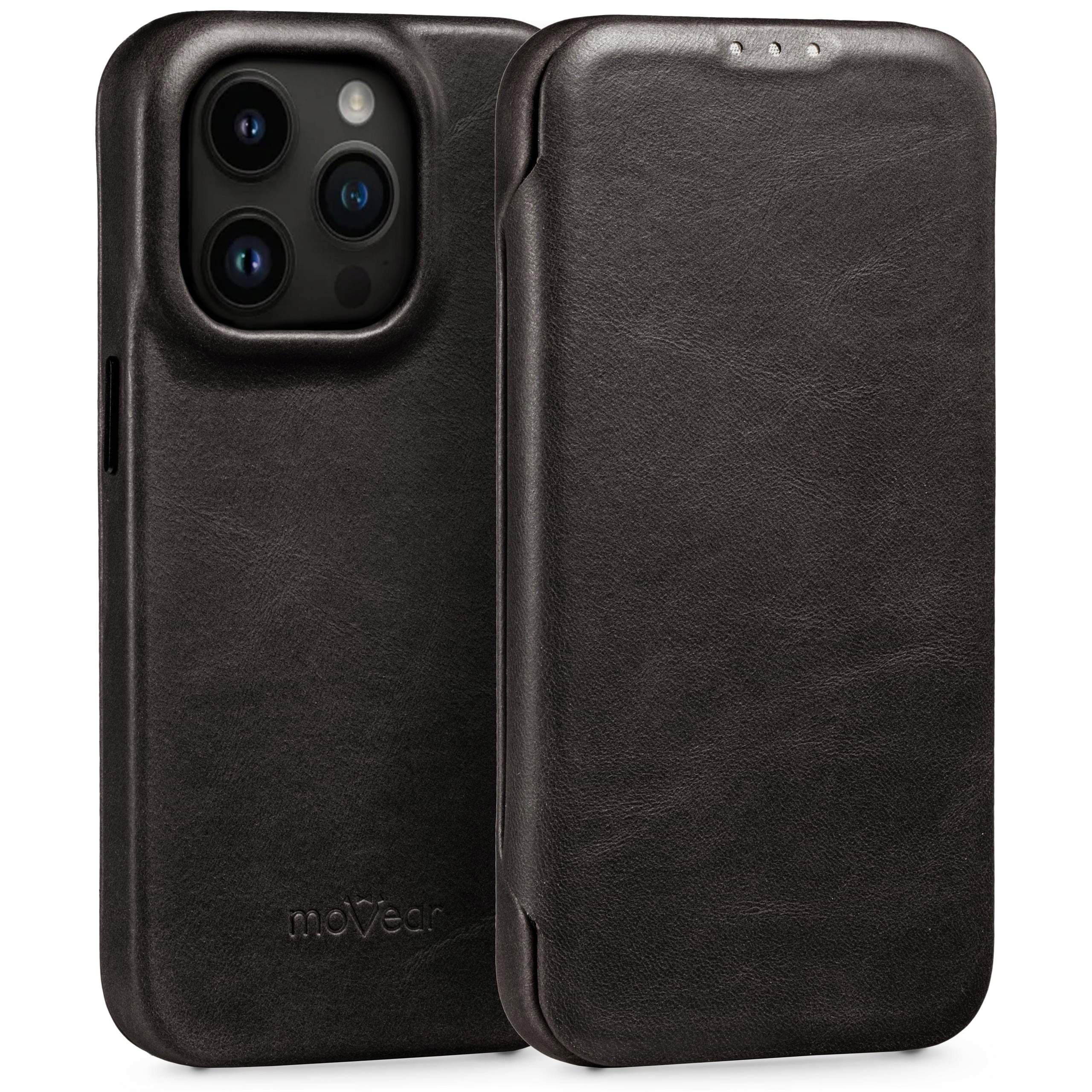 Etui skórzane na iPhone 14 Pro Max MagSafe Premium Pokrowiec case Movear