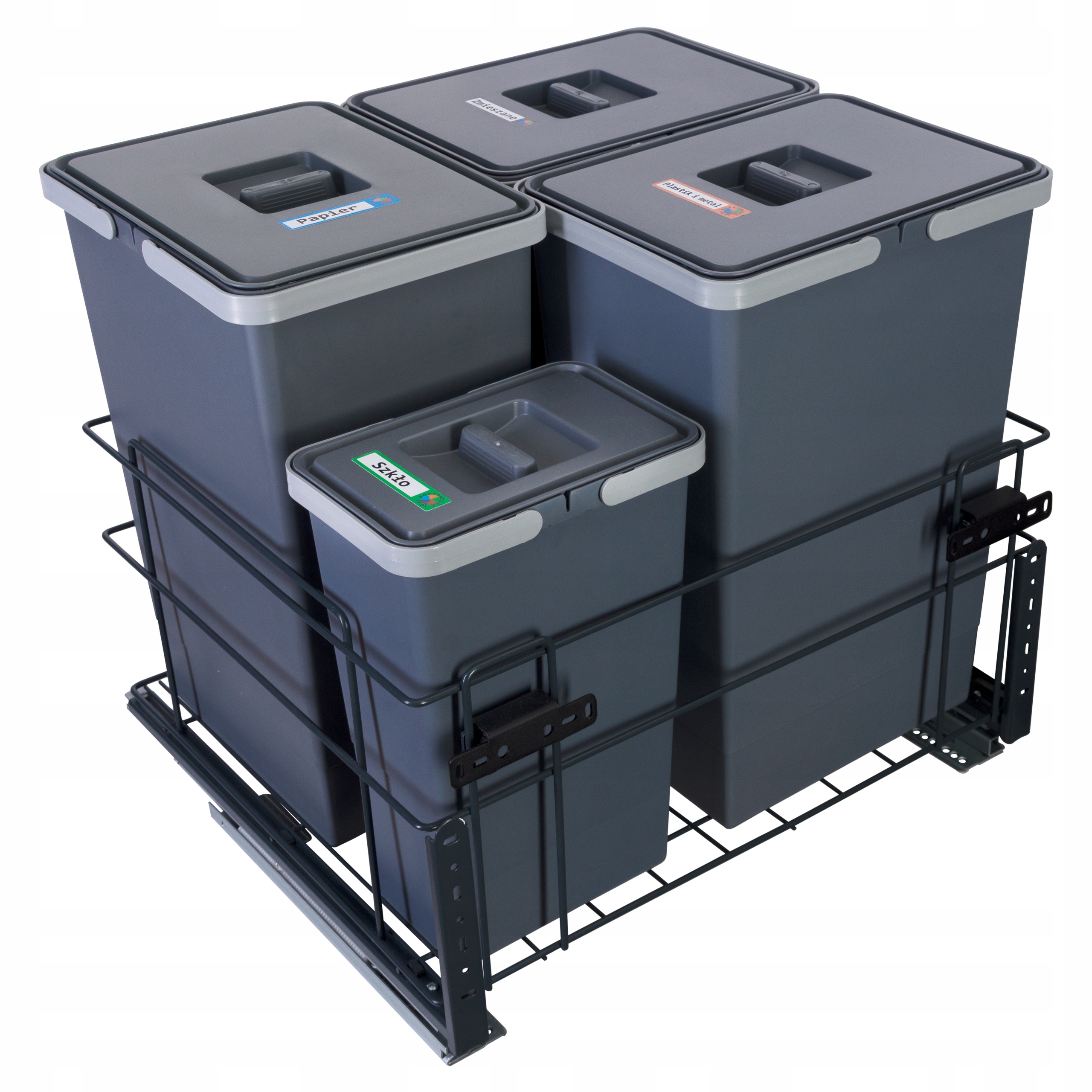 Sortownik śmieci Square Cichy domyk 3x24 1x8 60cm mocne prowadnice Polski