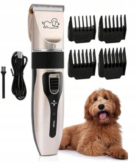 Levně Profesionální Strojek Zastřihovač Usb Na Stříhání Psa Kočky Zvířat Zlatý