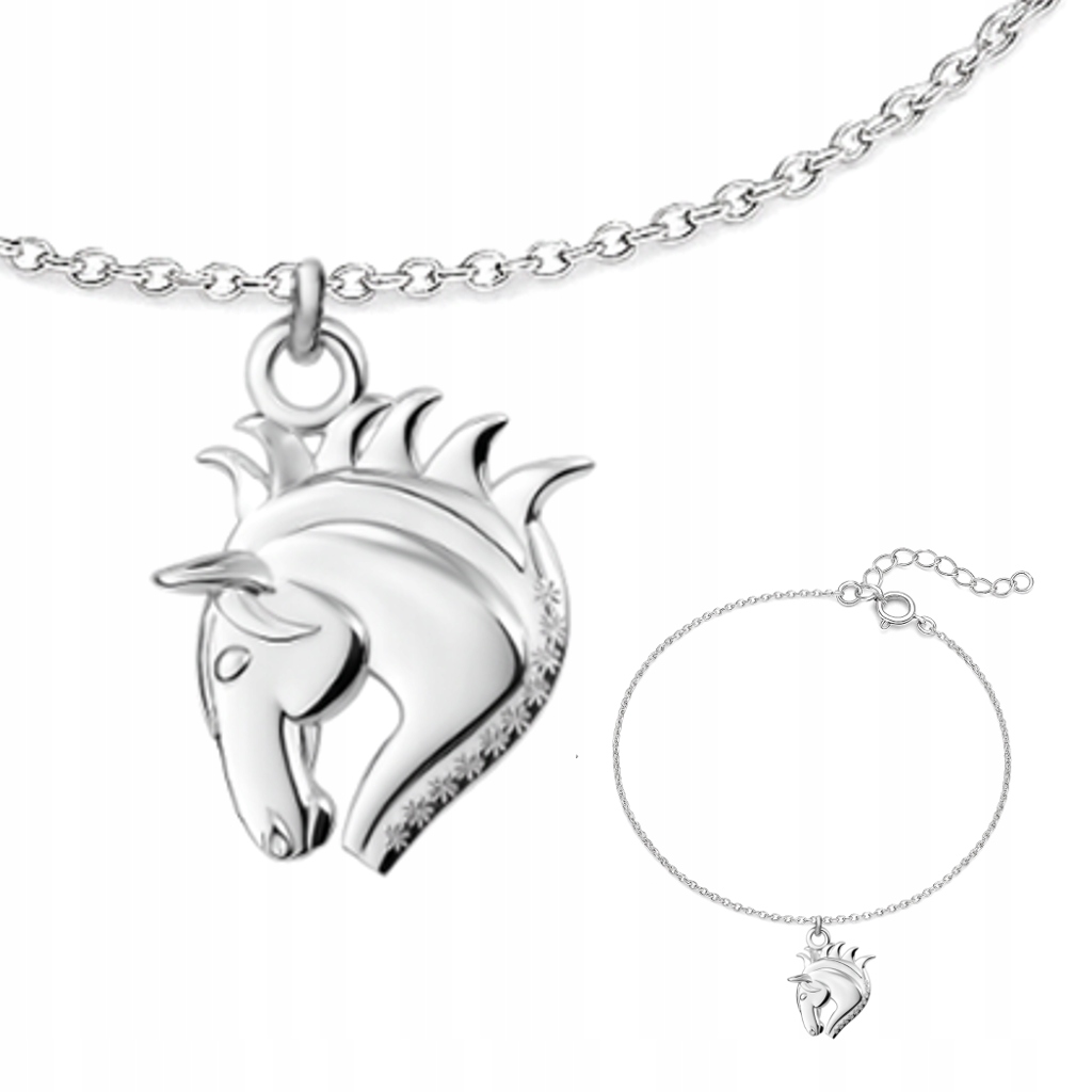 Stříbrný náramek Kůň Hlava koně pro koně Stříbro ryzost 925