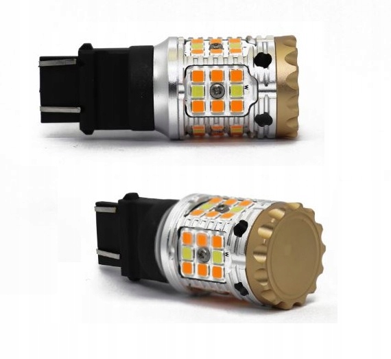 

2x Led 3157 biało-pomarań Dual P27/7W Mocna Canbus
