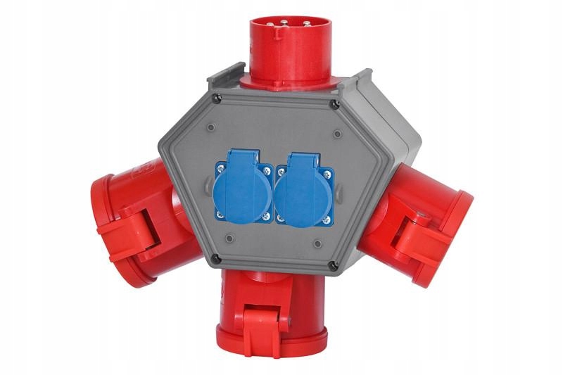 Silový rozbočovač 32A/5P gn.3x32A/5P, 2x230V