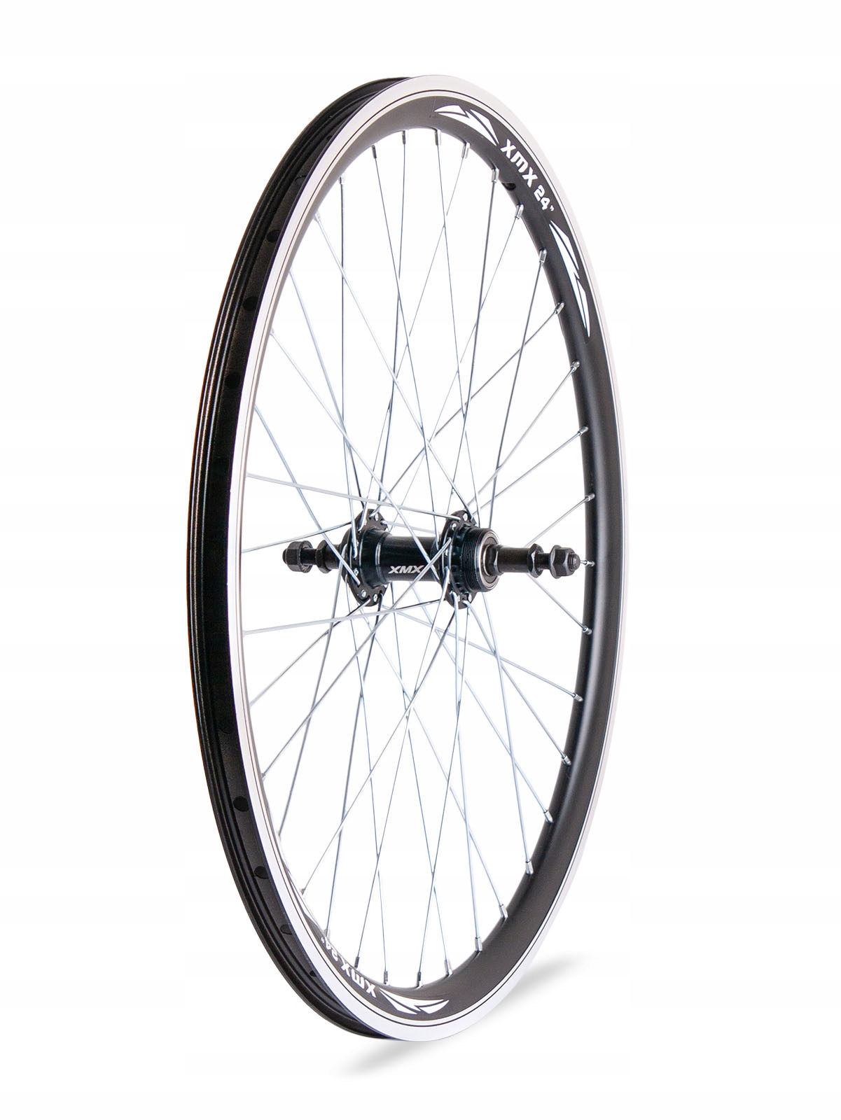 Koło tył 24" obręcz stożkowa czarna piasta aluminiowa łożyska maszynowe