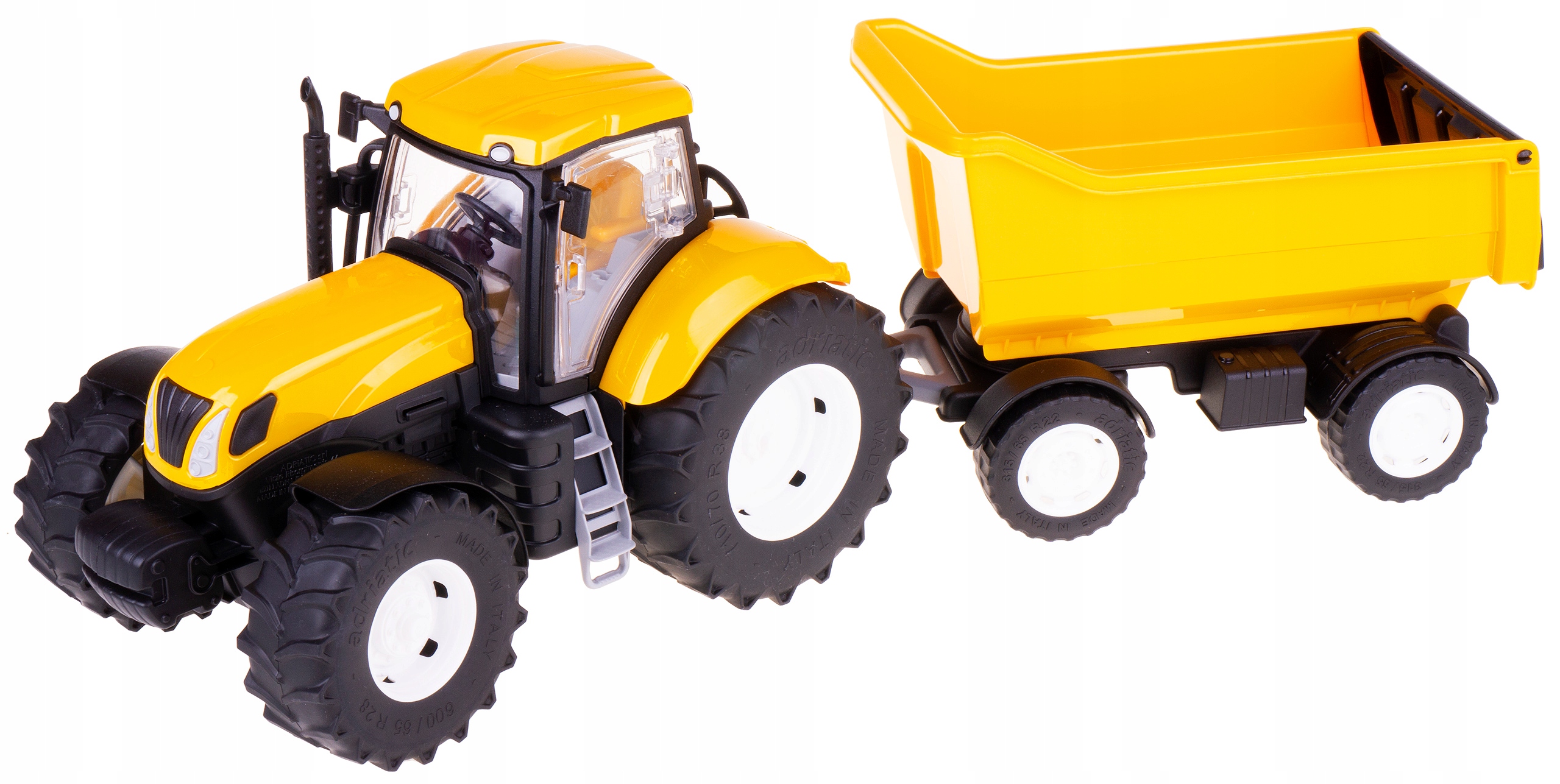 

Traktor Duży Z Wywrotką Gumowe Koła Adriatic Żółty