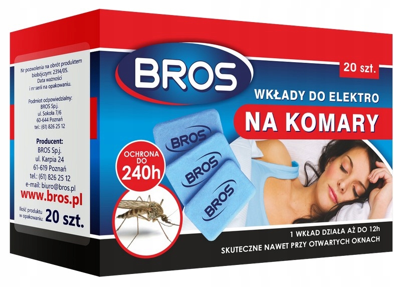 

Elektro Wkłady Zapasowe Na Komary 20 Szt Bros