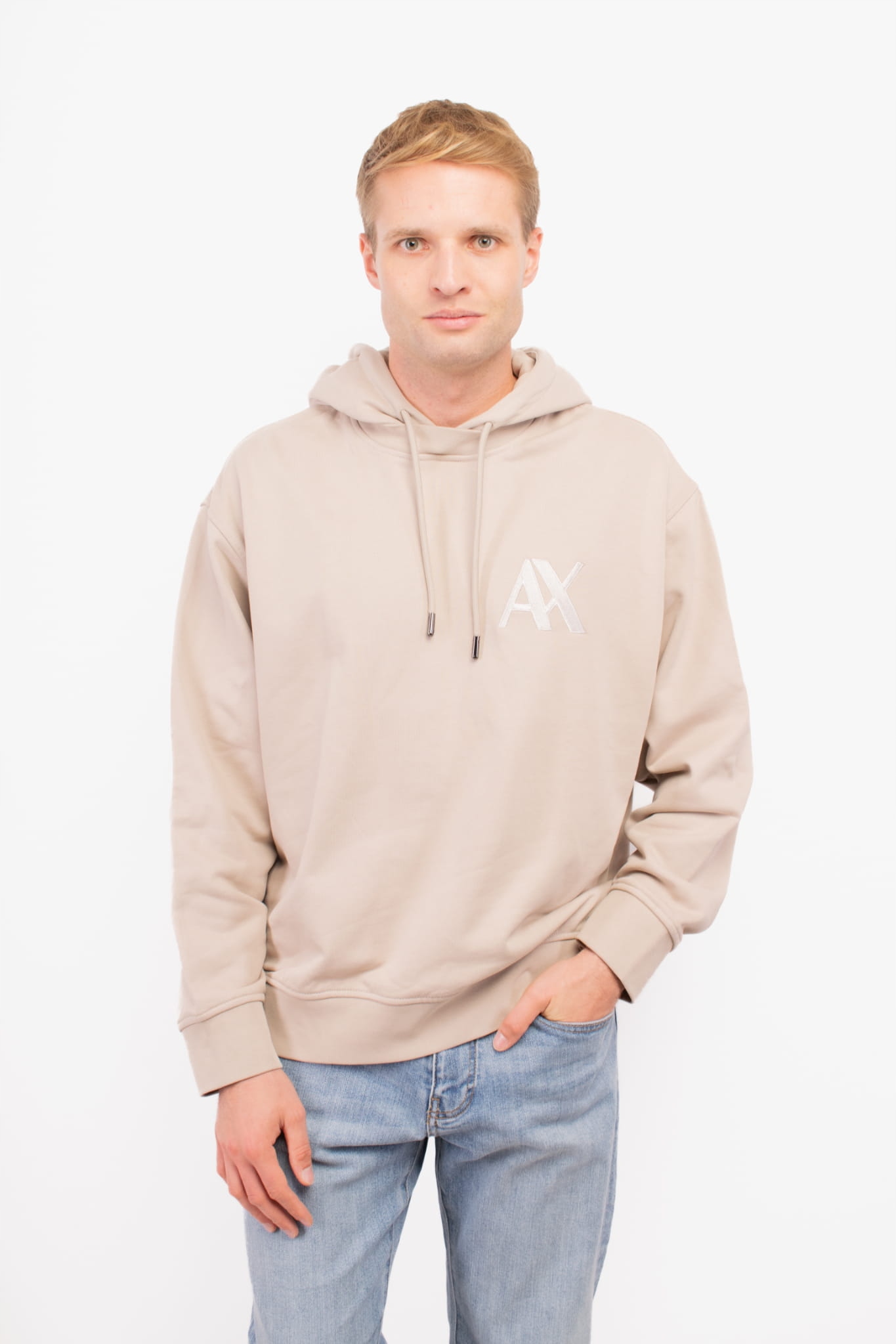 Pánská mikina Armani Exchange 6DZMJE ZJ4XZ béžová XXL