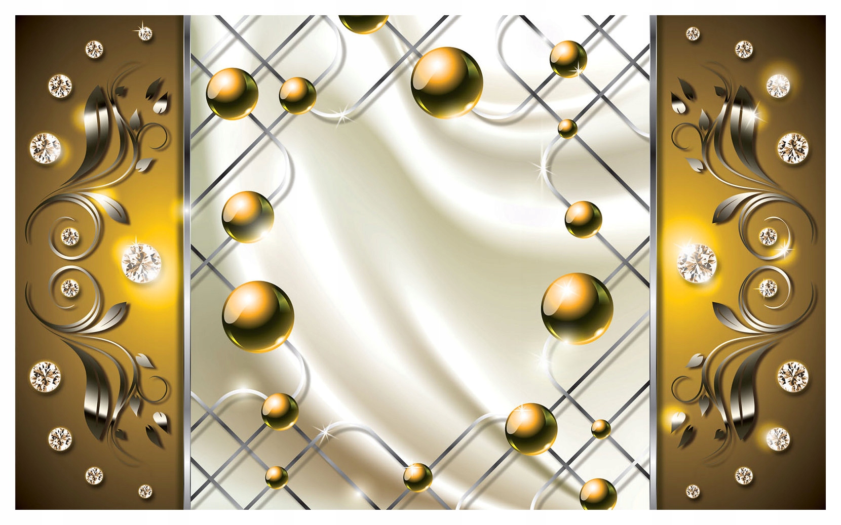 Fototapeta Zlaté koule a síťovina 254x184 Elegantní design do interiéru lepidlo