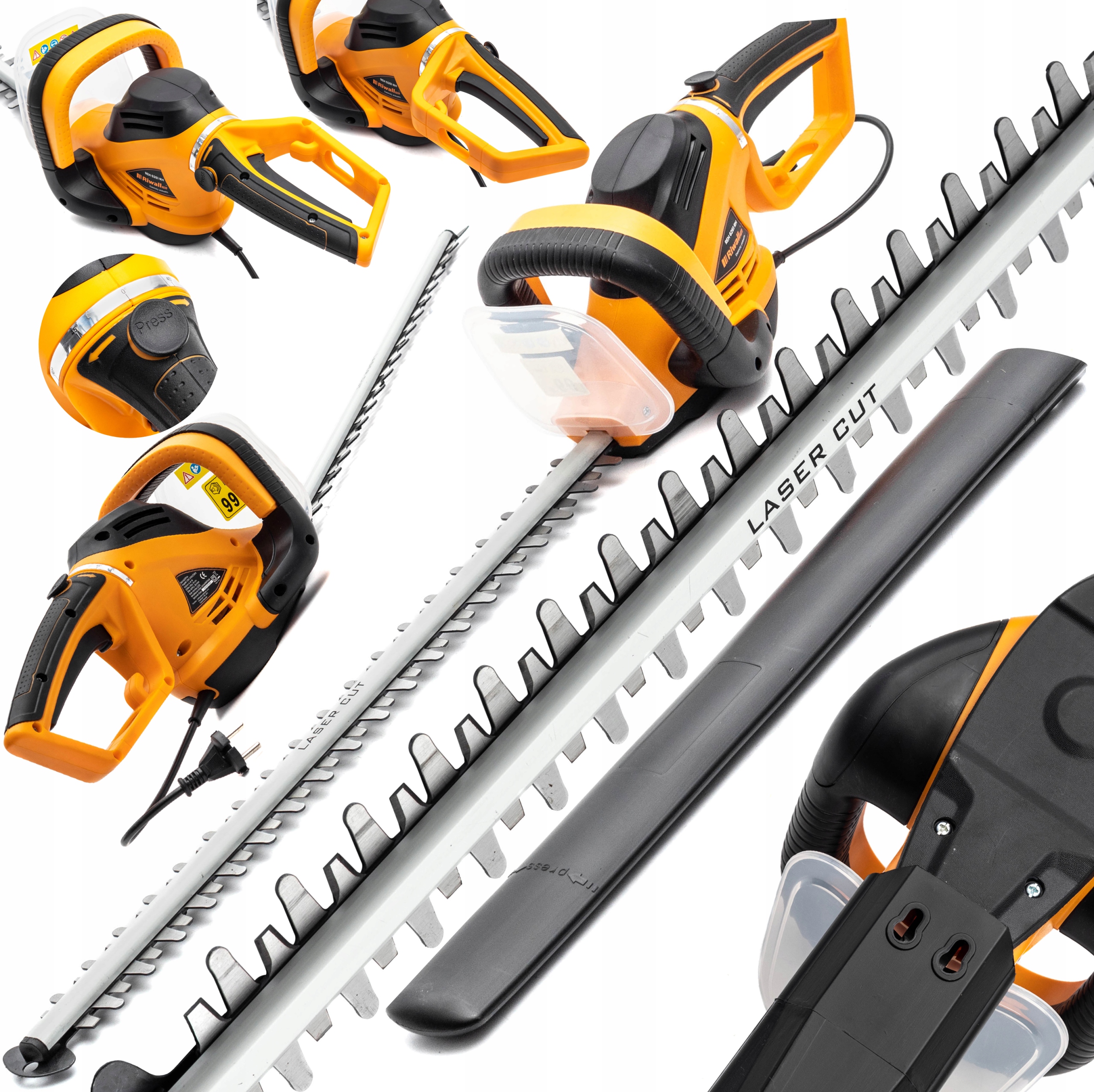 NOŻYCE ELEKTRYCZNE DIAMENT DO ŻYWOPŁOTU KRZEWÓW GAŁĘZI 61cm 1800W OSTRE EAN (GTIN) 8595123405181