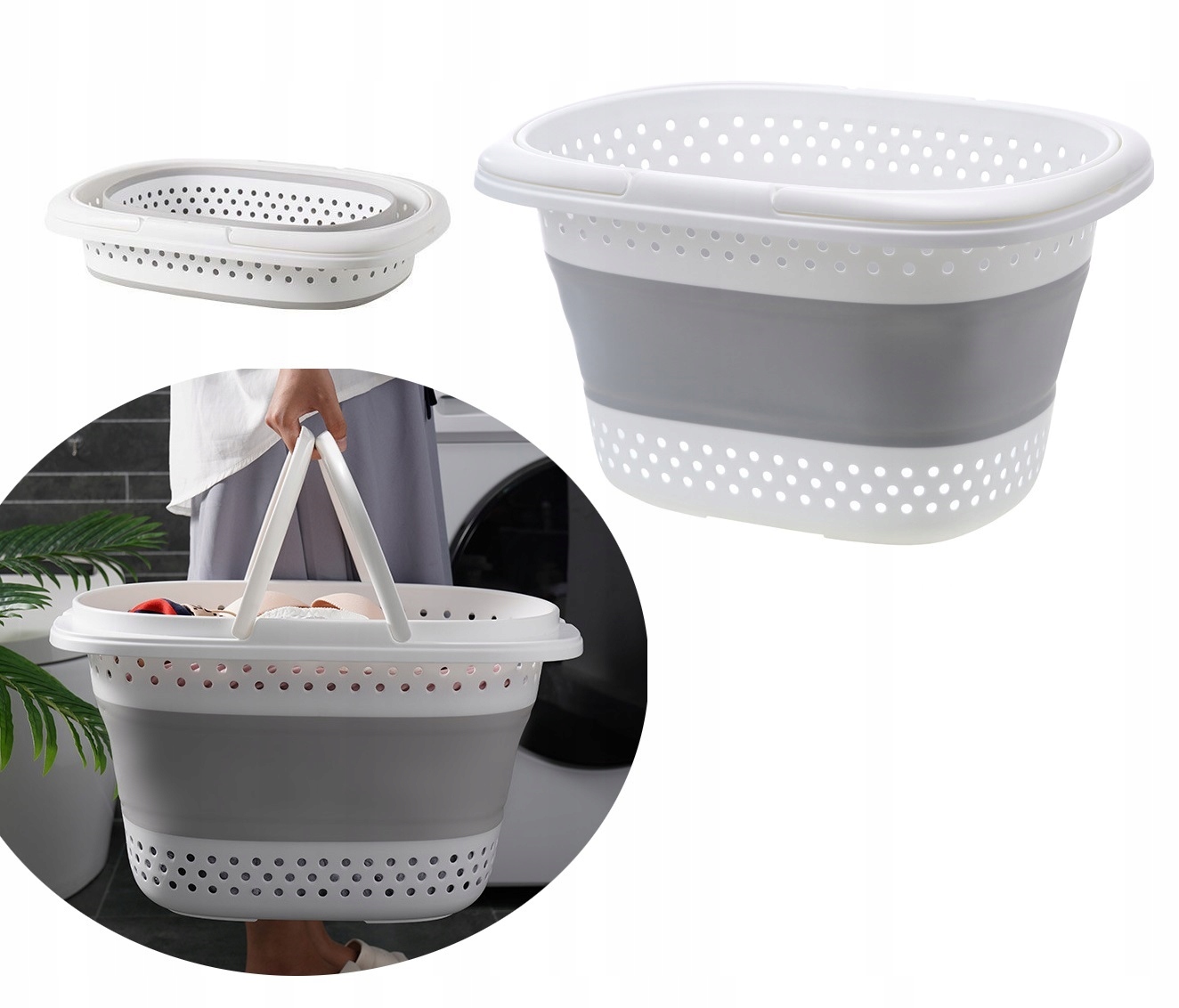 KOSZ NA PRANIE SKŁADANY SILIKONOWY 32 LITRY GIGANT POJEMNY BARDZO DUŻY EAN (GTIN) 5904121950419