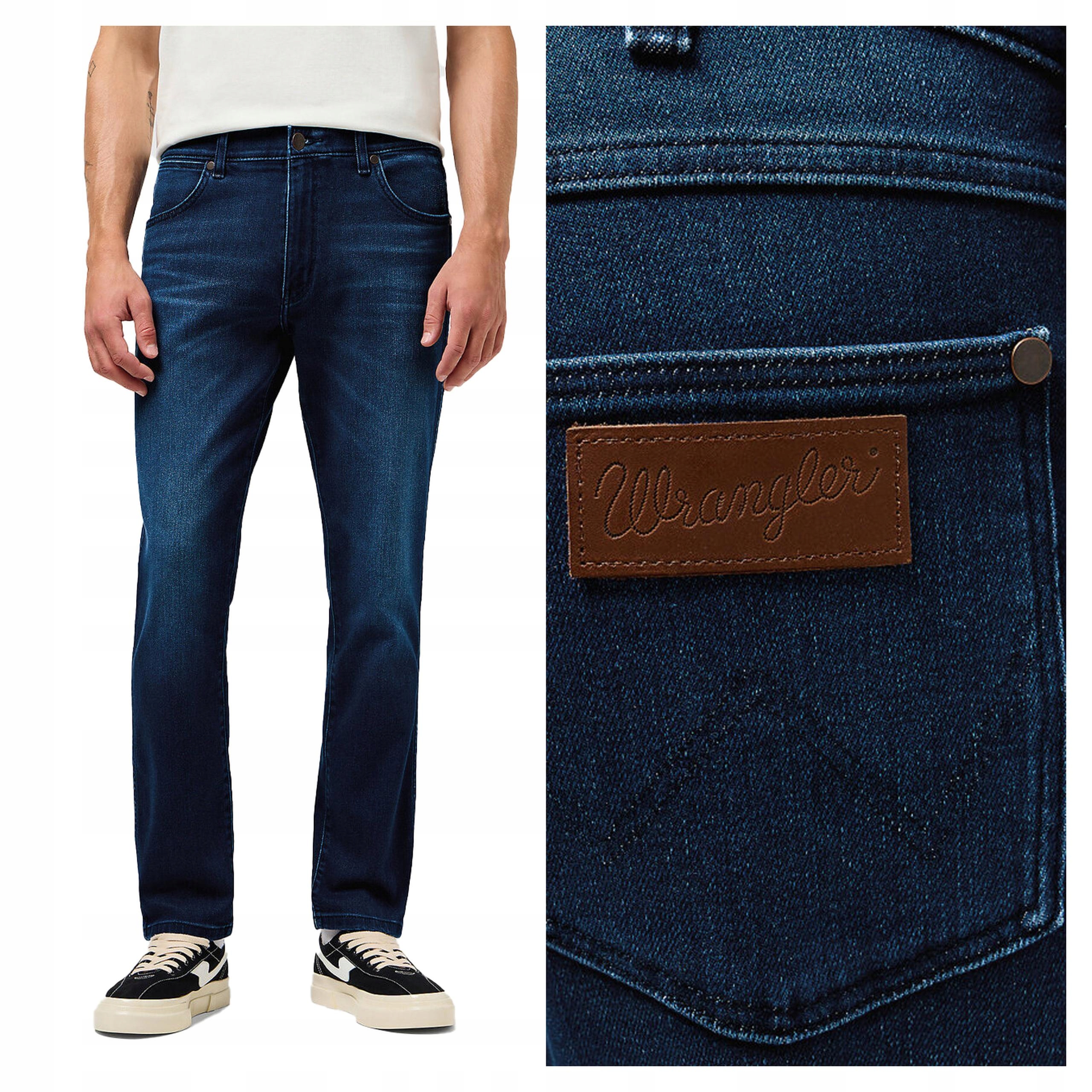 Wrangler Larston Blue Jam Pánské Džínové kalhoty Přiléhavé Slim Fit W30 L34
