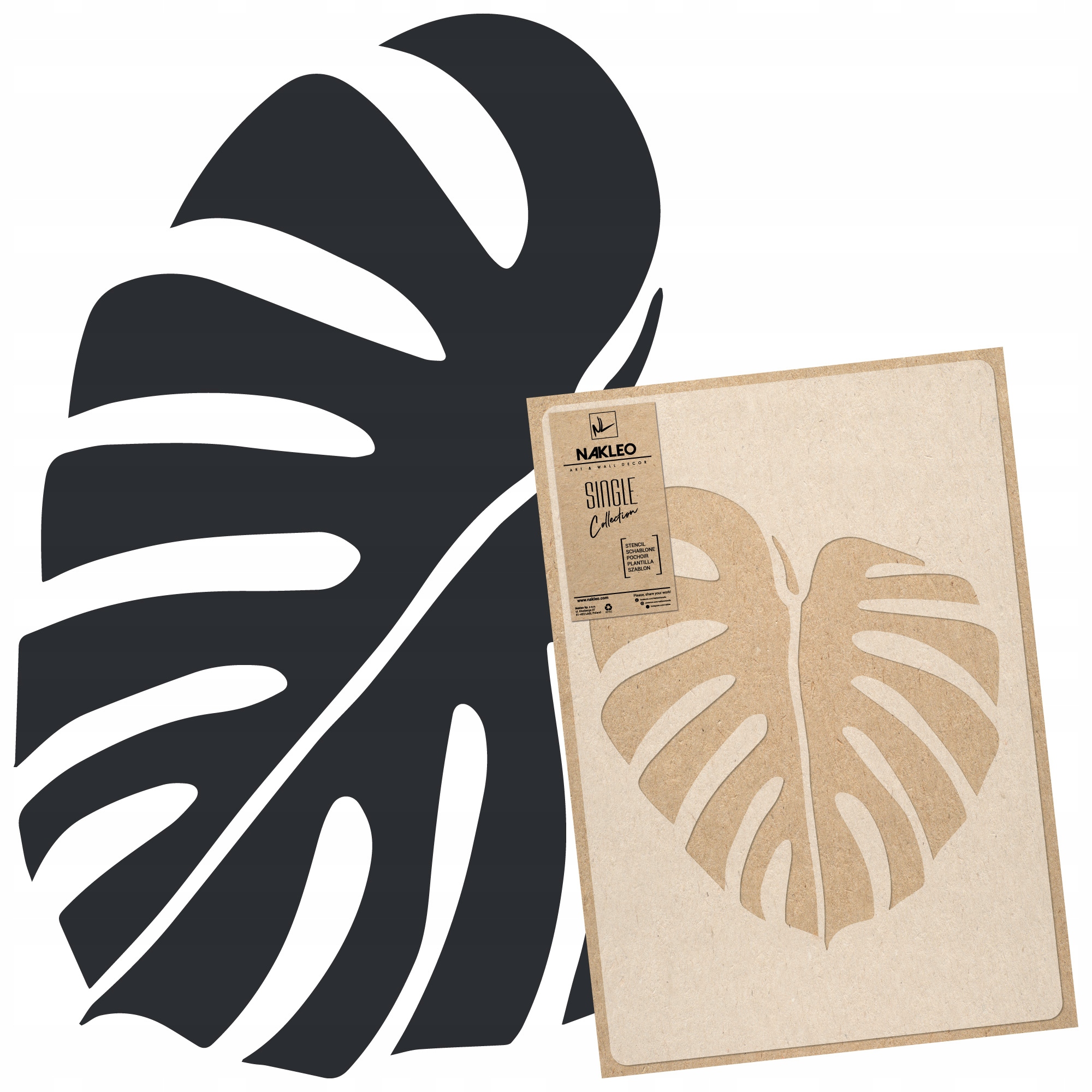 

Szablon Malarski tropikalny /45x65/ liść Monstera