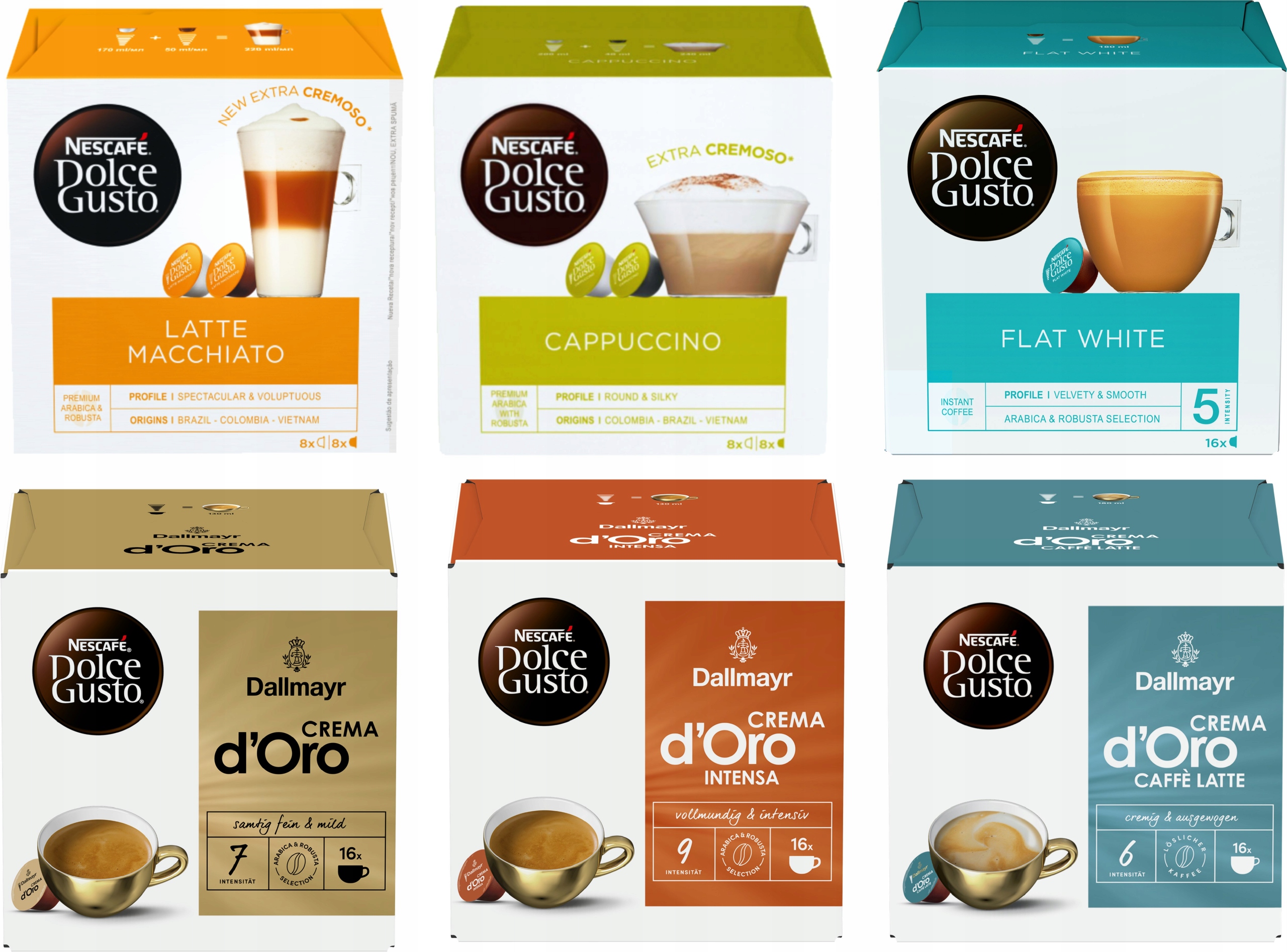 Levně Kapsle pro Dolce Gusto Nescafe Dallmayr Sada 6 x 16 kusů