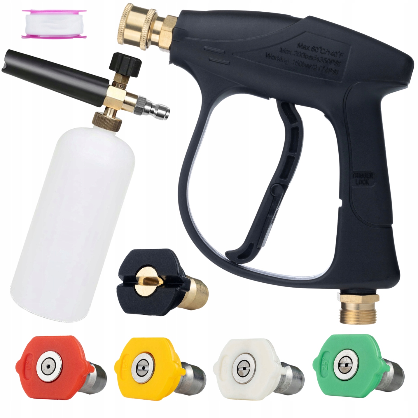 Sada Pistolí Pro Tlakovou Myčku Karcher 22 MM 5 X Tryska, Pěnovačka 1 L