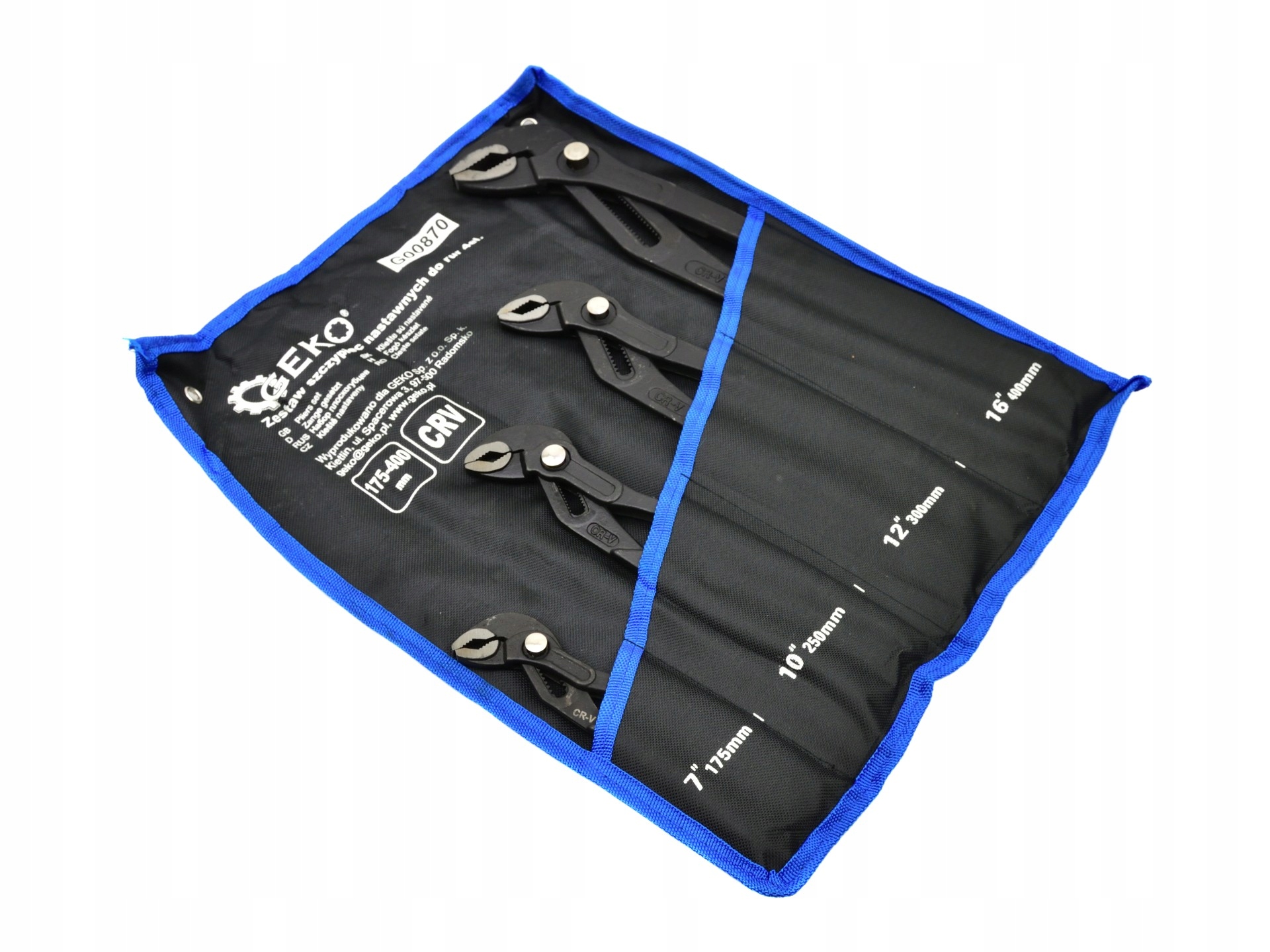 Set of adjustable pliers for pipes 4 pcs. 175-400м