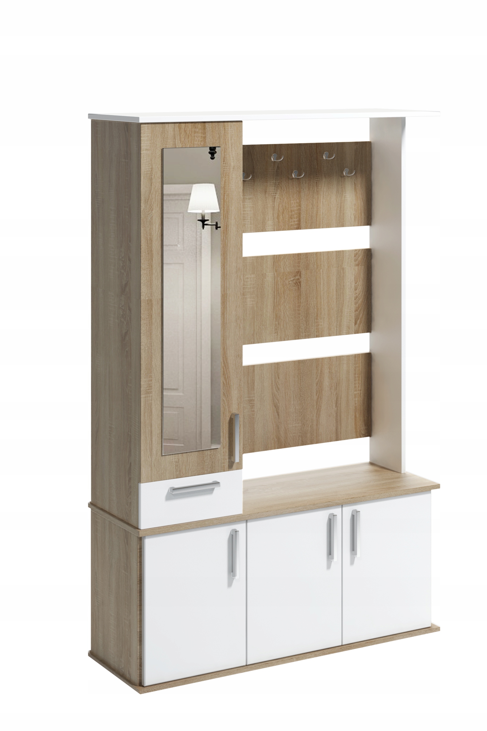Prieškambario spinta ROLLS su kabykla koridoriui veidrodis
