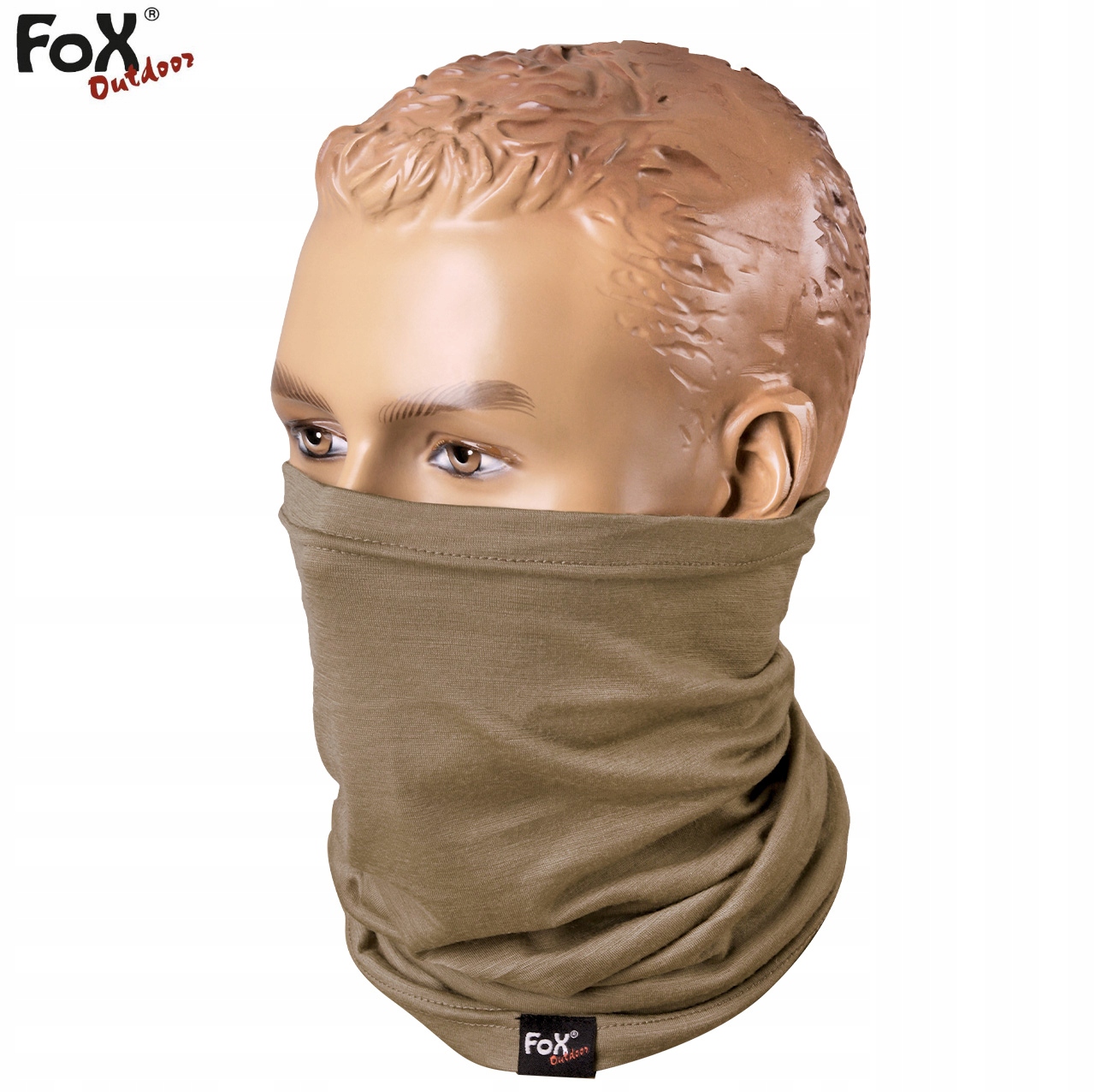 CHUSTA OCHRONNA KOMIN TERMOAKTYWNY SZAL MFH Fox WEŁNA MERINO LITE COYOTE Wzór dominujący bez wzoru