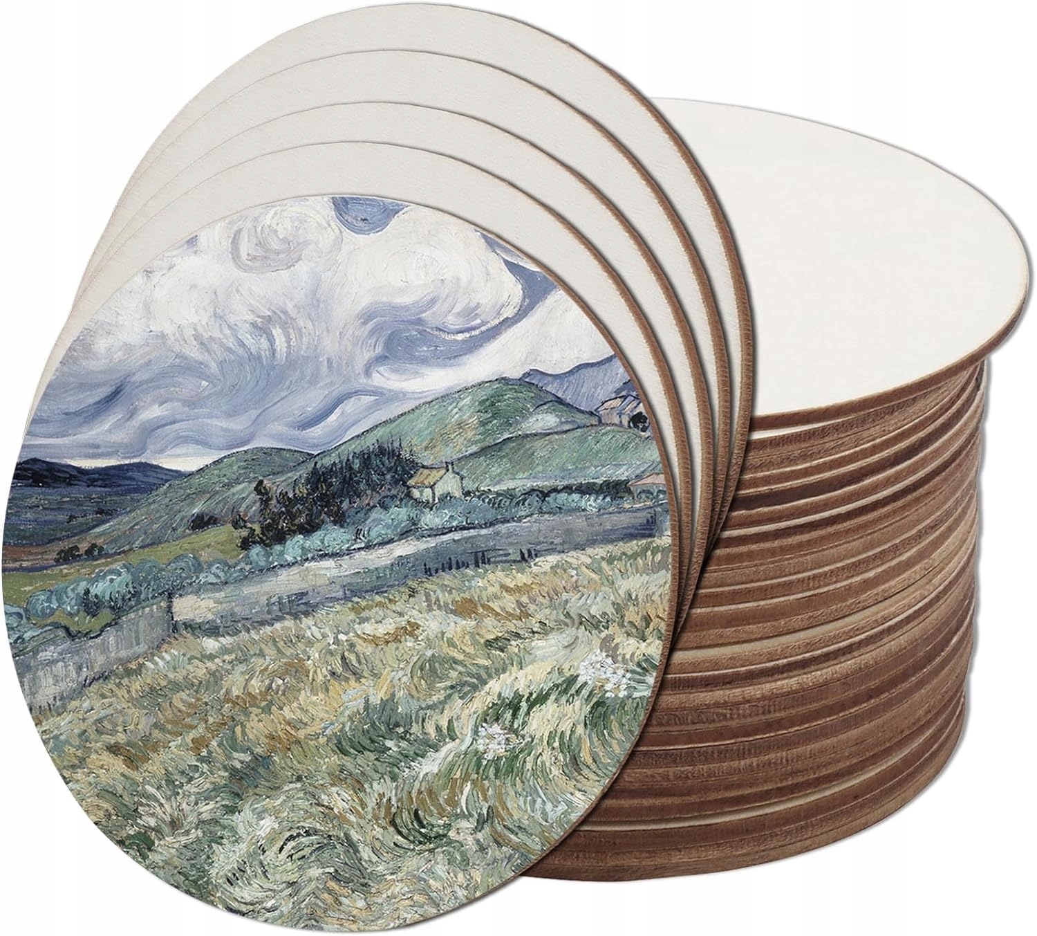 50X Dřevěné Podtácky Podložky Pod Hrnek Pro Vlastní Zdobení Diy