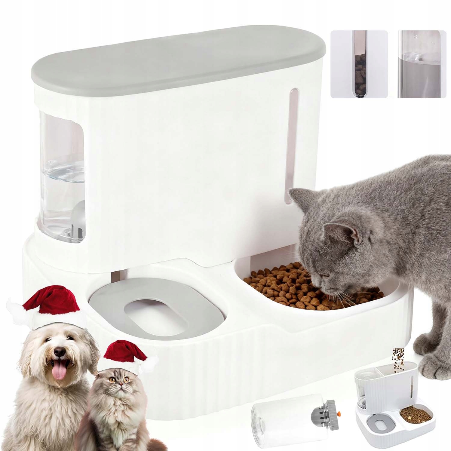 Levně Automatický Pro Kočky A Psa Dávkovač Podavač Napáječka 2V1 3L+ 850ML Trvanlivý