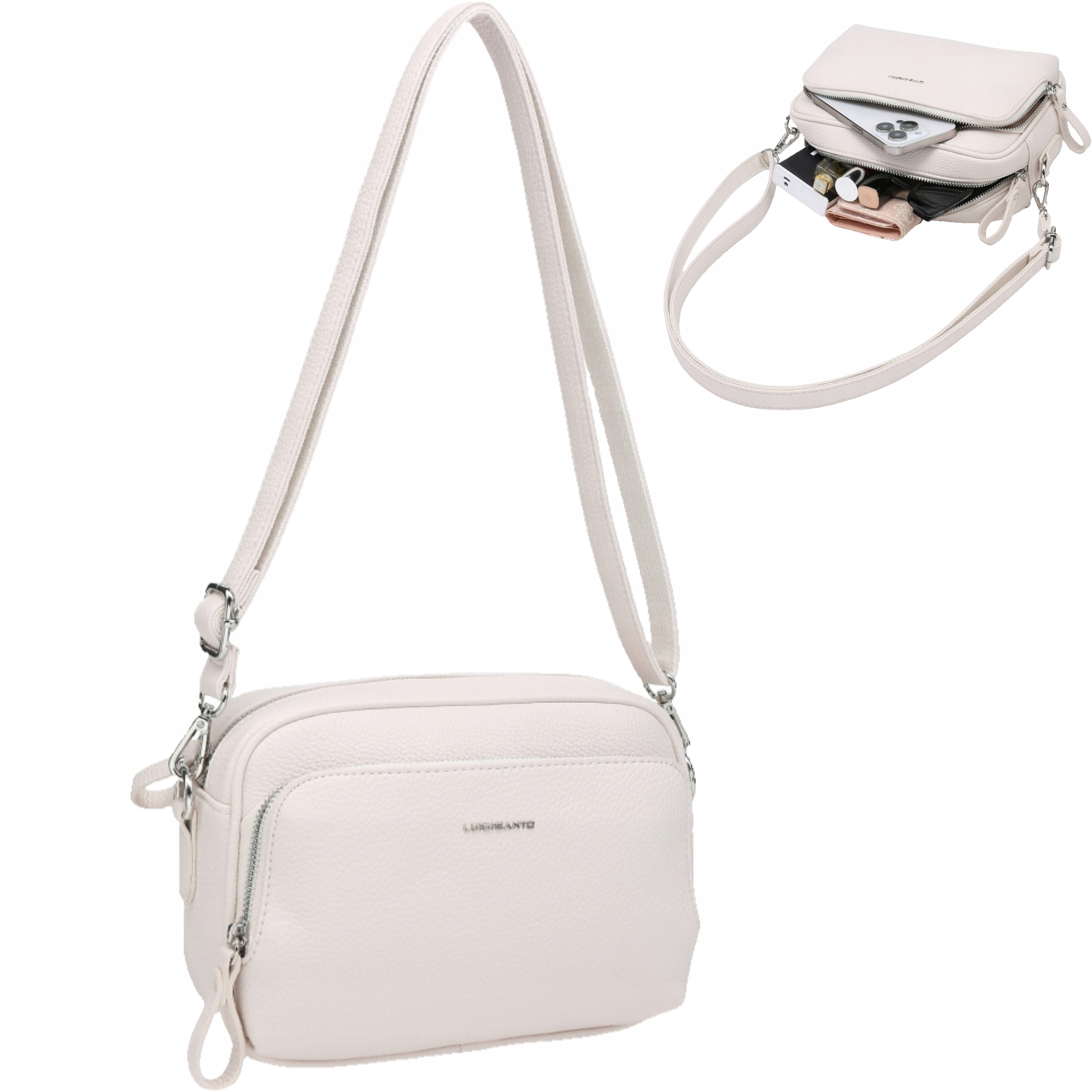 Dámská kabelka Malá Elegantní Světlá Béžová Na Rameno Eko kůže Eko