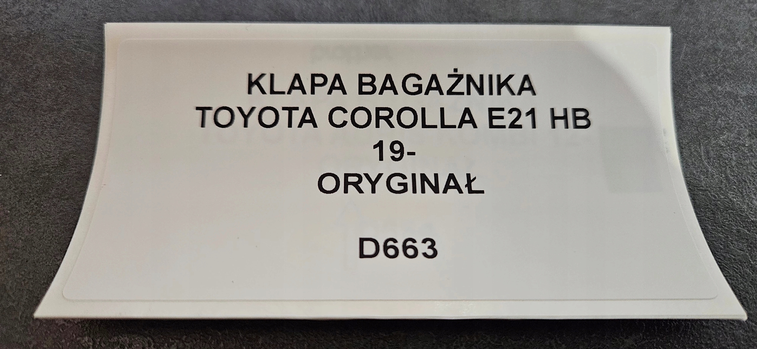 trunk door boot window TOYOTA COROLLA E21 HB 19- original