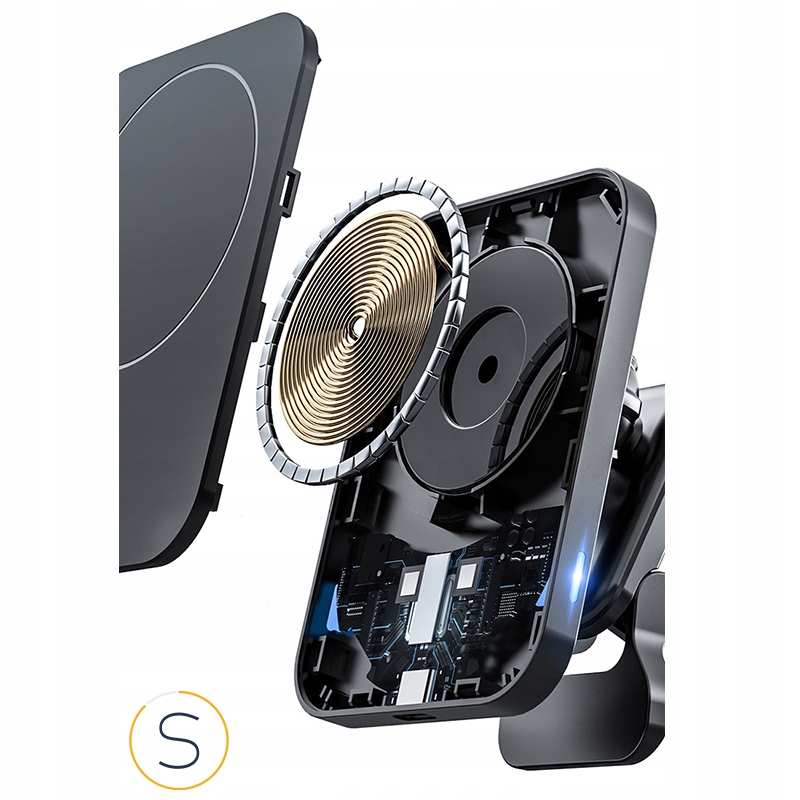 ŁADOWARKA INDUKCYJNA QI UCHWYT SAMOCHODOWY do MAGSAFE DO IPHONE 15W SZYBKA Prąd wyjściowy 3000 mA