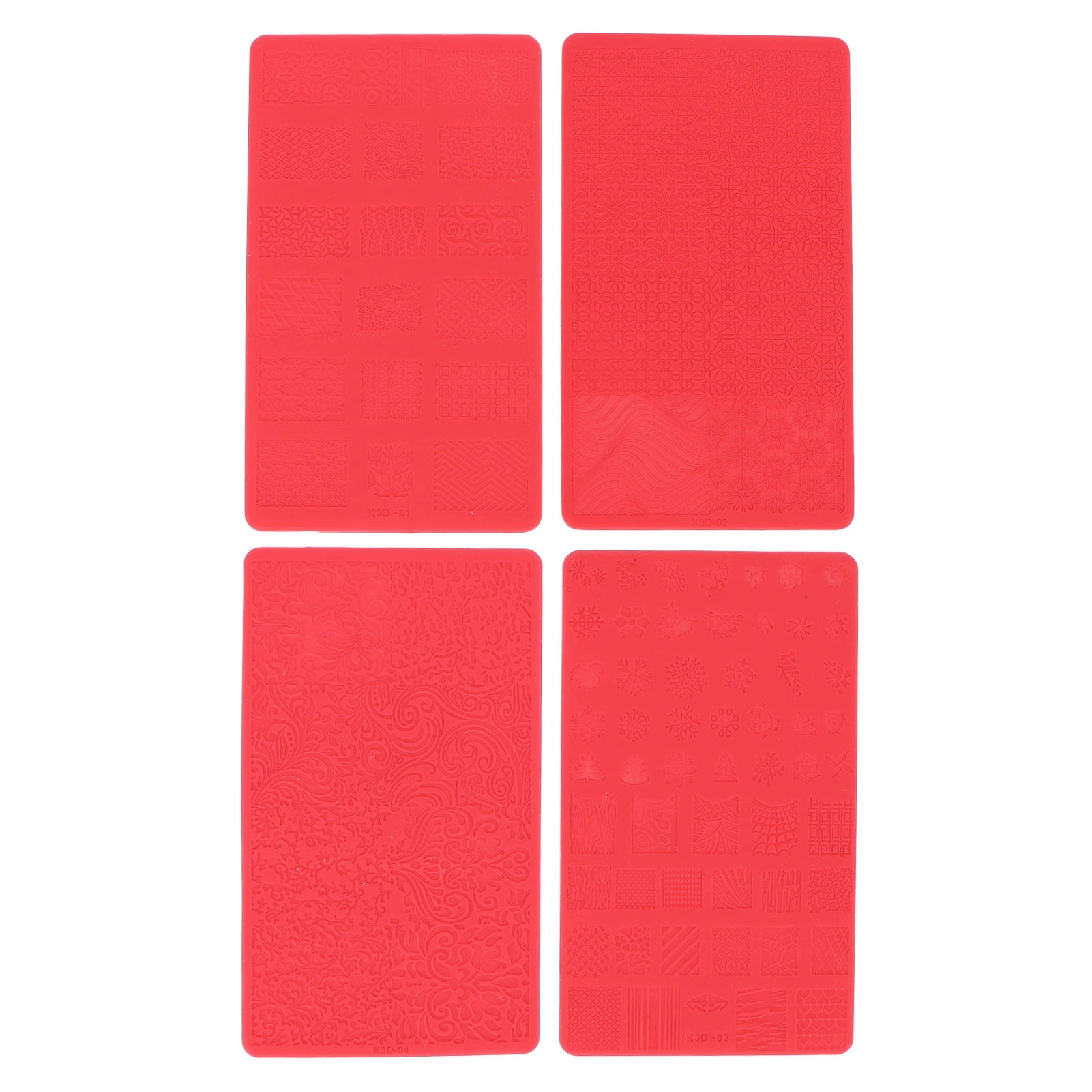 4 ks 3D Relief šablona pro tisk nehtů Salon Diy měkký Vw