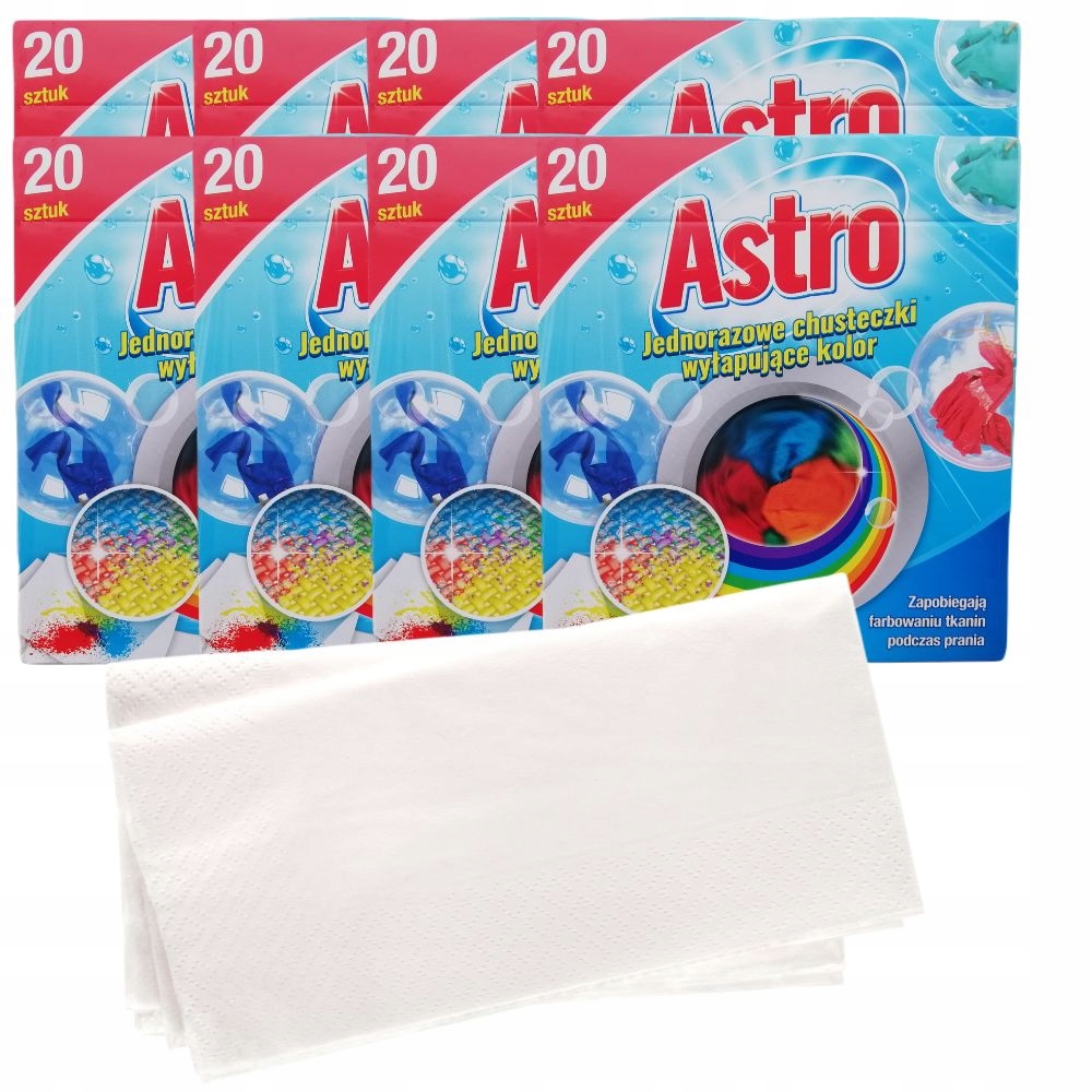 

Chusteczki wyłapujące kolor przeciw farbowaniu 160