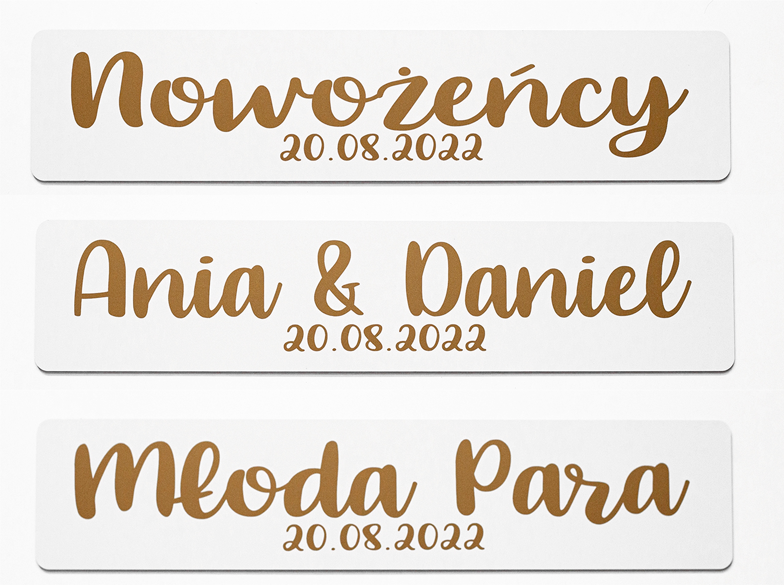 Personalizowane tablice ślubne dekoracyjne 2 sztuki Kolor dominujący biały