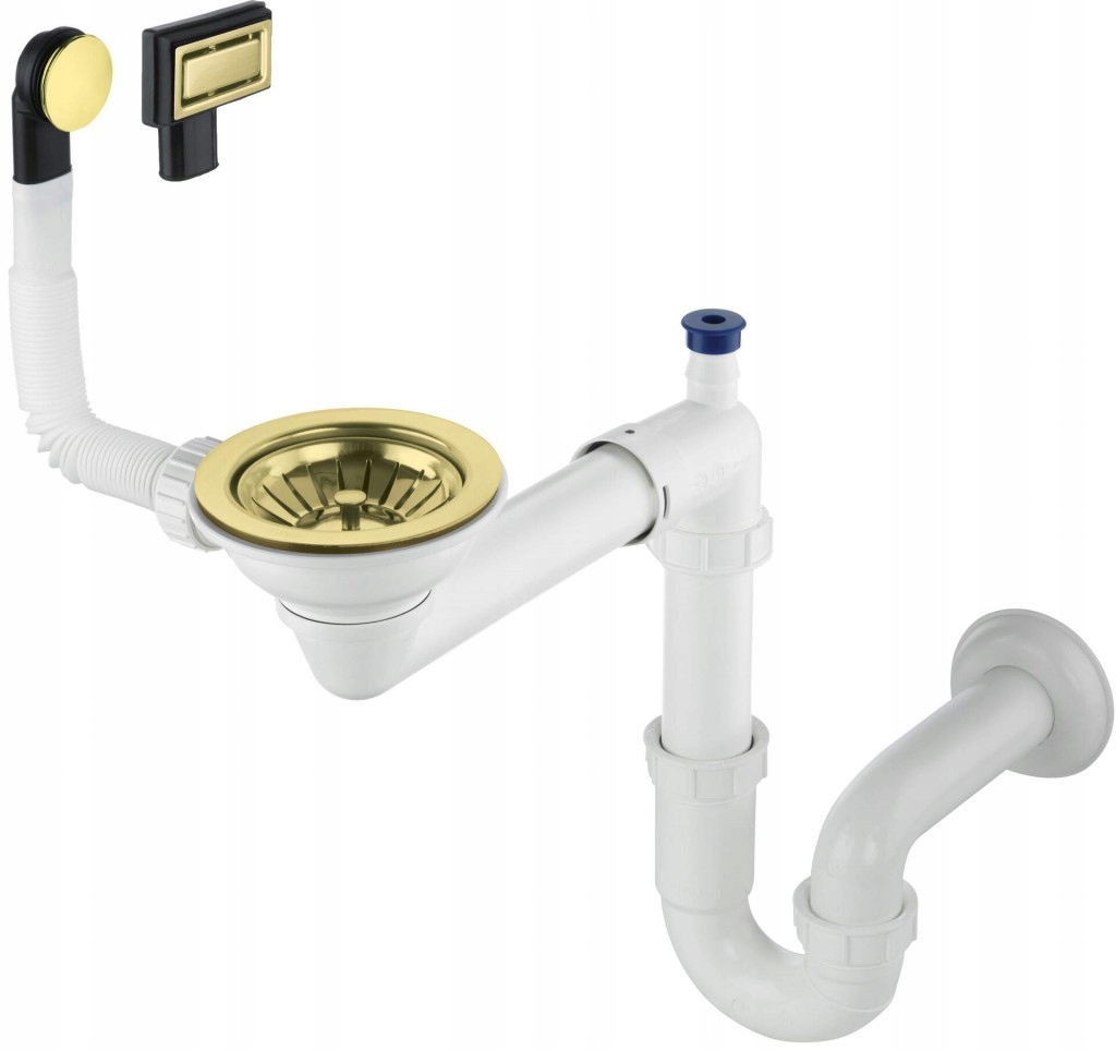 Space-Saver kartáčovaný zlatý, odpadová sada granitového drezu, 1-miska Sp