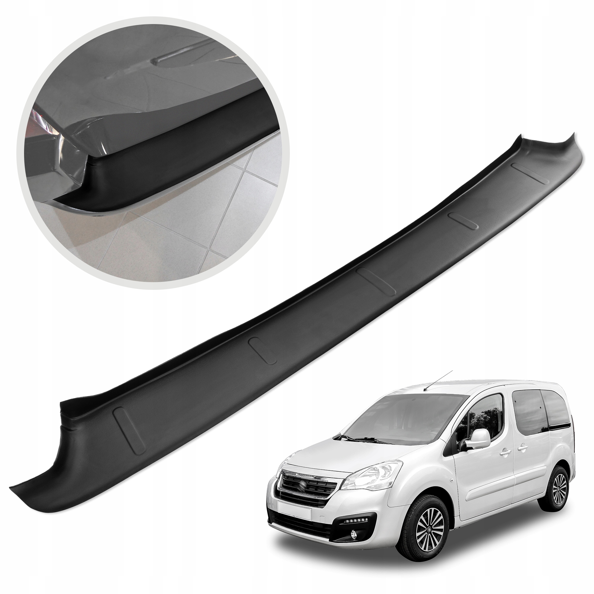 Ochranná lišta na zadný nárazník pre Peugeot Partner II 2008-2018