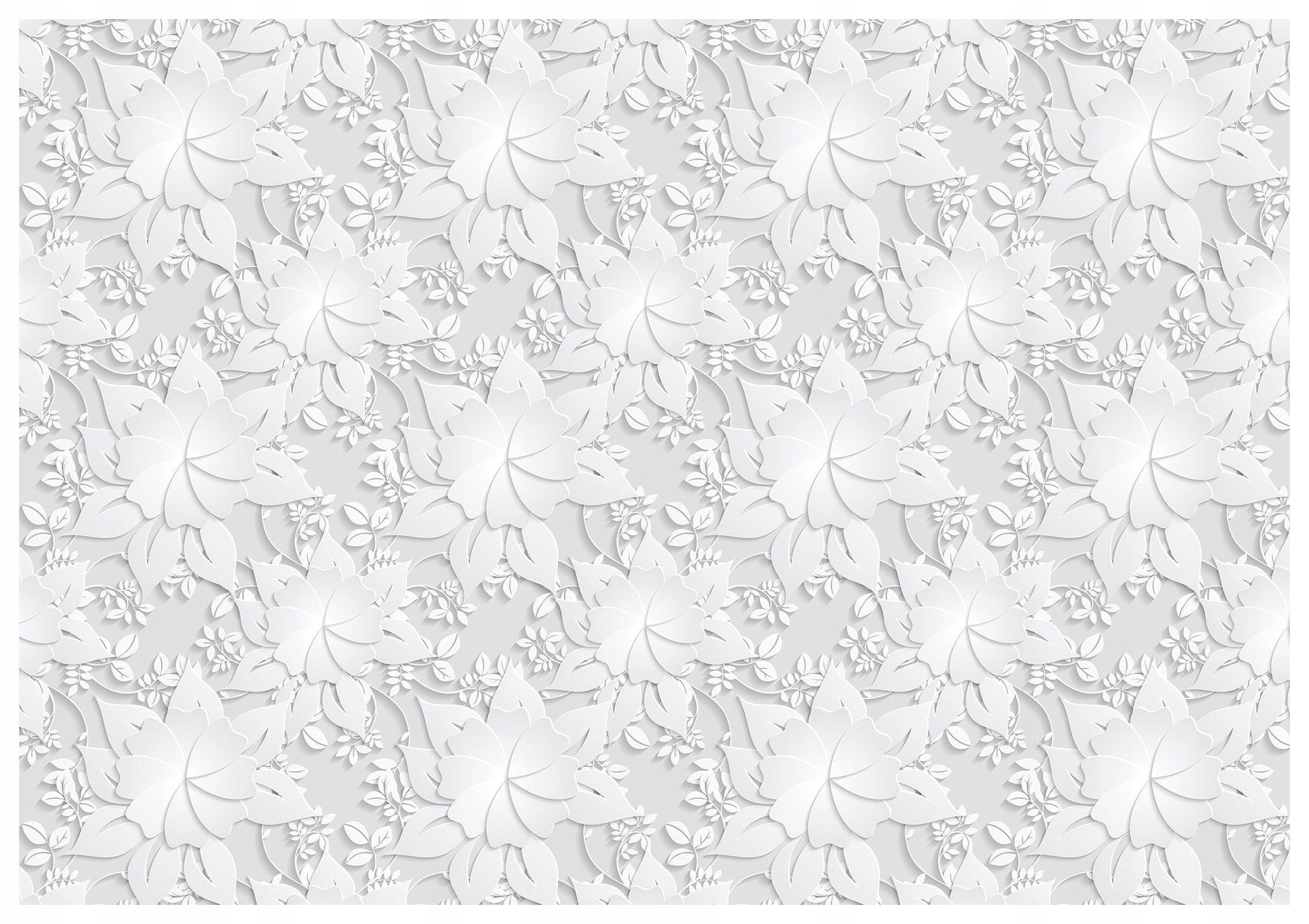 Vliesová fototapeta Bílé květy 3D na šedém pozadí Vzor 200x140 lepidlo