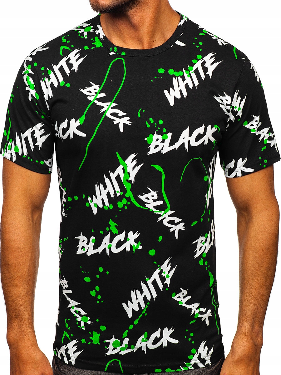 

T-shirt Męski Czarno-zielony 14939 Rozmiar_l