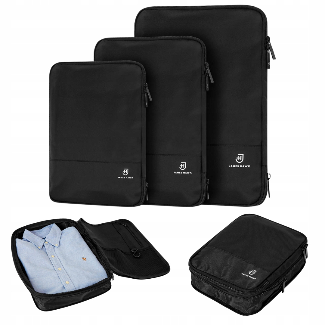 

Organizery podróżne James Hawk PackingCubes czarne