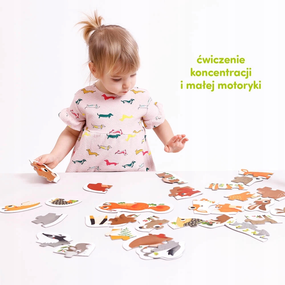 Puzzle Progresywne ZWIERZĄTKA W Lesie 9 Układanek 33 Elementy 2+ CzuCzu Marka CzuCzu