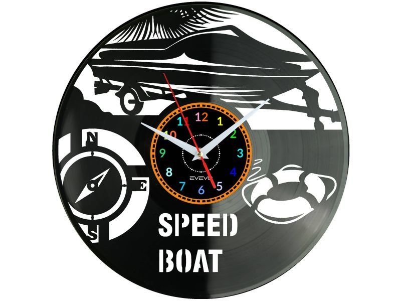Speed Boat Nástěnné hodiny Vinylová deska Moderní dekorativní jako Dárek