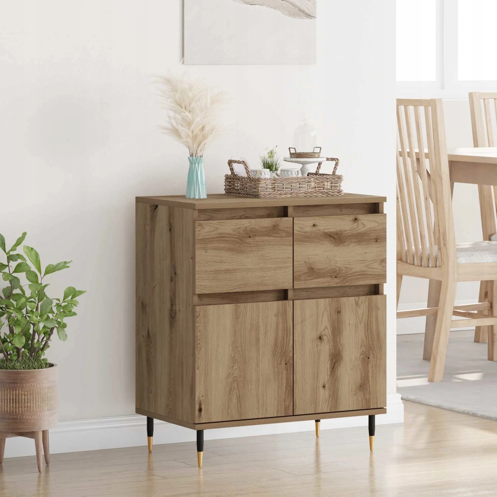 vidaXL Servírovací skříň se zásuvkou Artisanový dub 60 x 35 x 70 cm