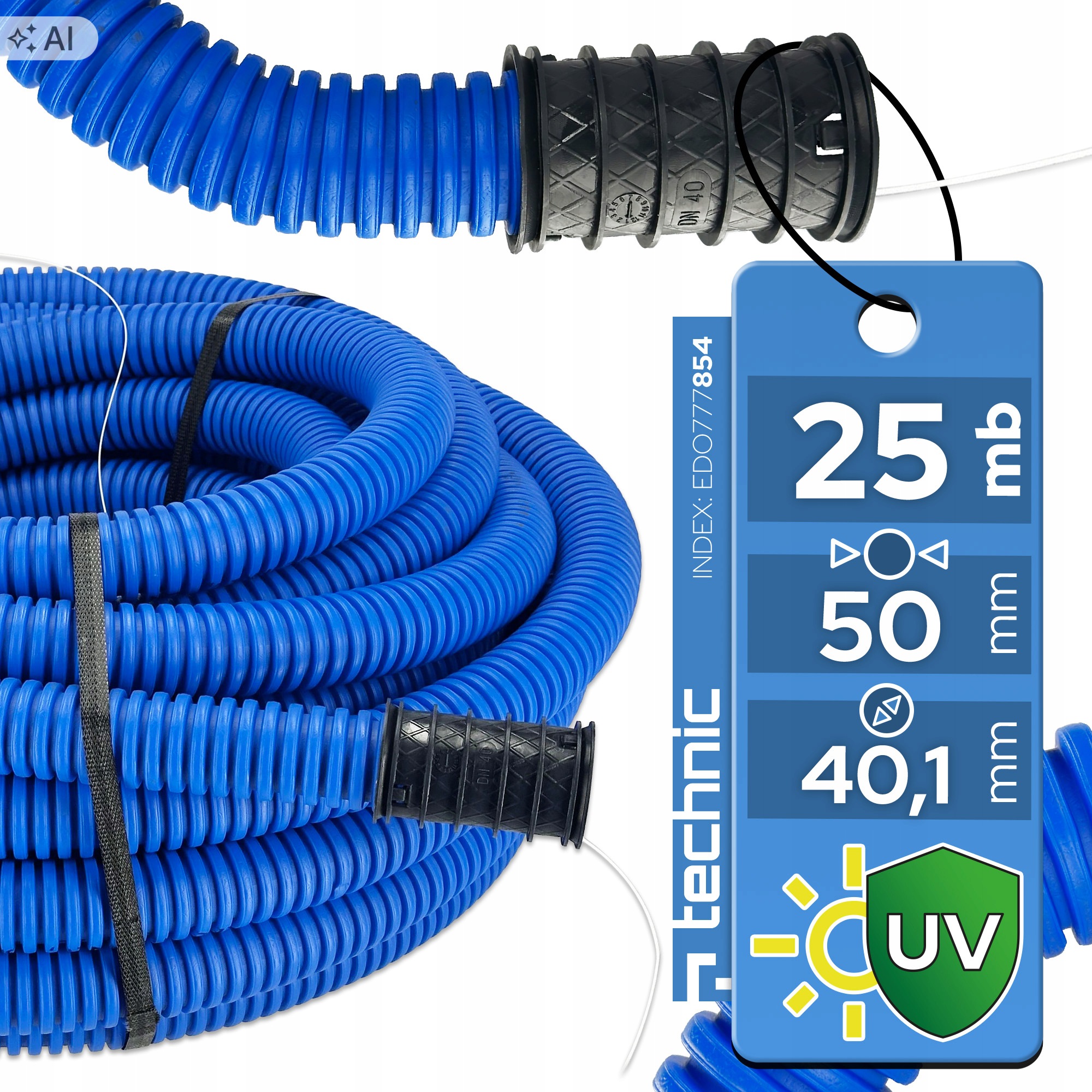 Edo Technic Chránič Kabelů Arot 2-vrstvá pro Zemi Pilot fi50 Kruh 25 m