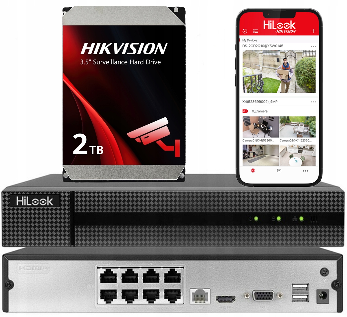 Ip rekordér 8xPoE HiLook by Hikvision NVR-108MH-D/8P pro kamery PoE