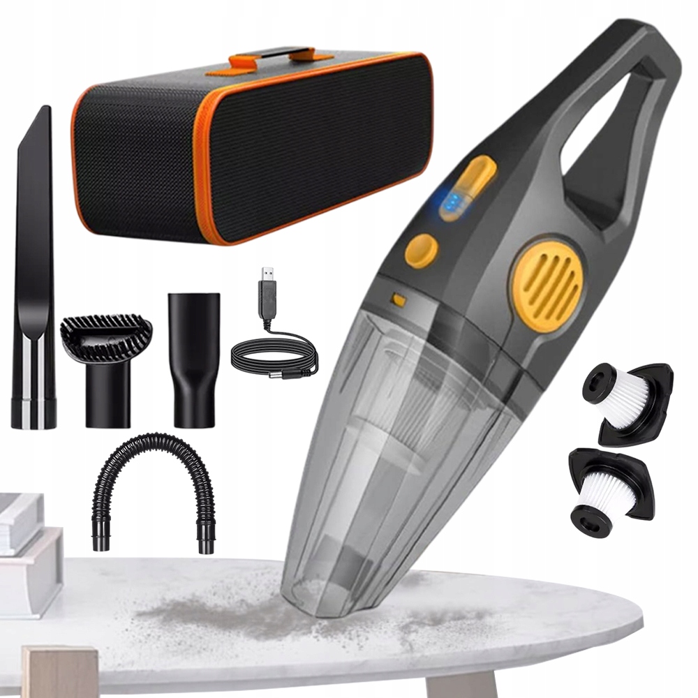 Odkurzacz Samochodowy Bezprzewodowy Ręczny Mocny Akumulatorowy Do Auta 120W