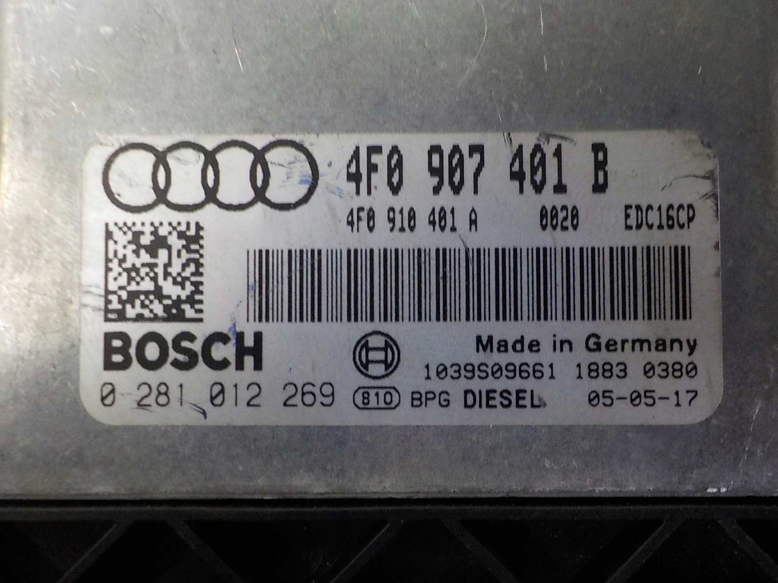 AUDI A6 C6 computer control unit 4F0907401B 0281012269