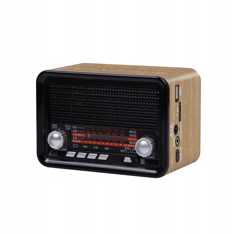 RADIO RETRO USB BLUETOOTH PENDRIVE KARTY SD FM AUX